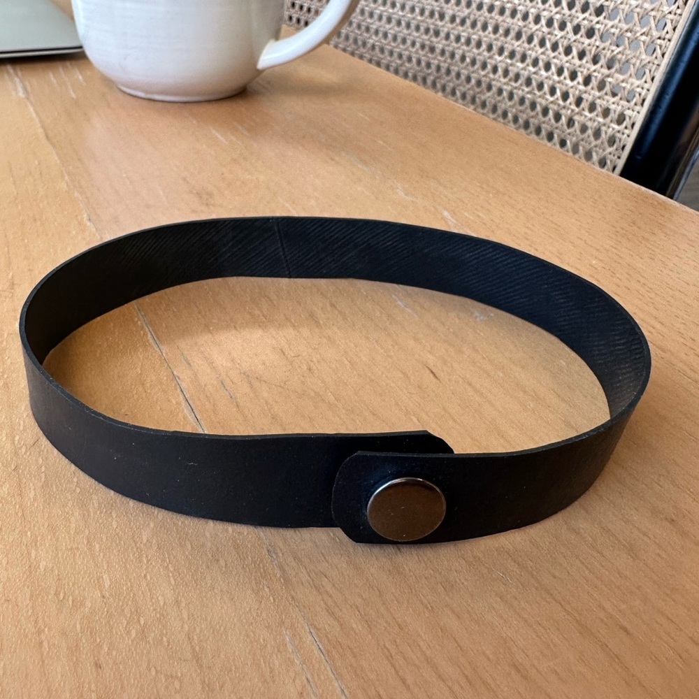 Black Recycled Rubber Choker Necklace